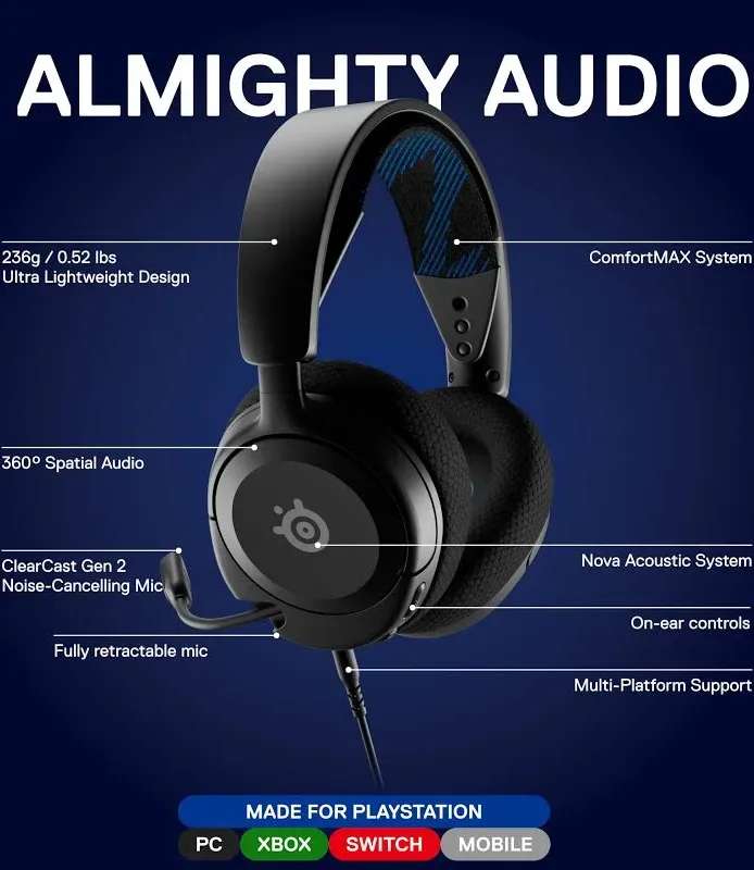 SteelSeries Arctis Nova 1P Noir - vue 4
