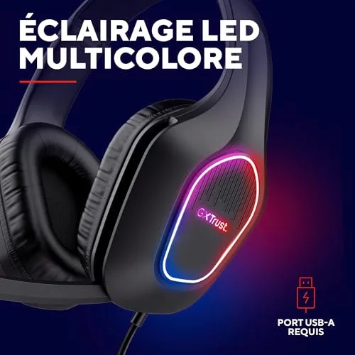 Trust GXT 419 Rayne Casque Gaming Léger LED 50mm - vue 3