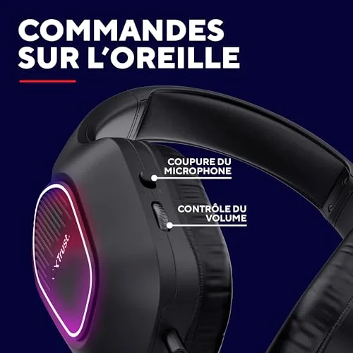 Trust GXT 419 Rayne Casque Gaming Léger LED 50mm - vue 6