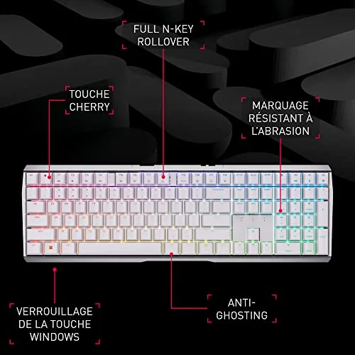 Cherry MX 3.0S Wireless RGB AZERTY Noir - vue 2