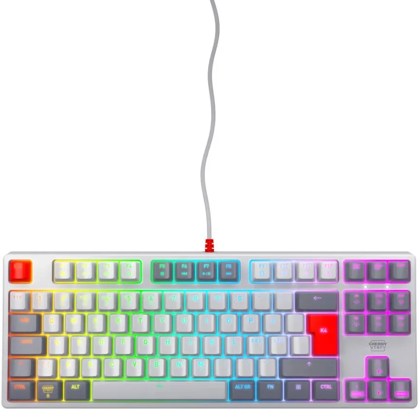 CHERRY XTRFY K4V2 RGB TKL Retro Edition Gris - vue 1