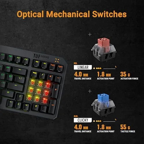 Asus TUF Gaming K3 Gen II RGB Opto-mécanique AZERTY - vue 4