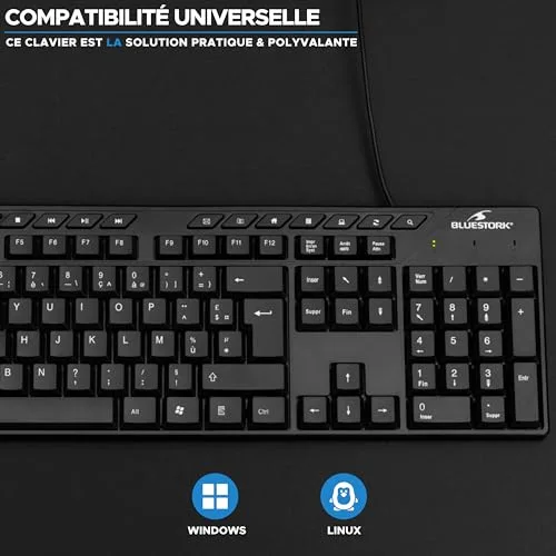 Bluestork Media Office Clavier Filaire AZERTY - vue 6