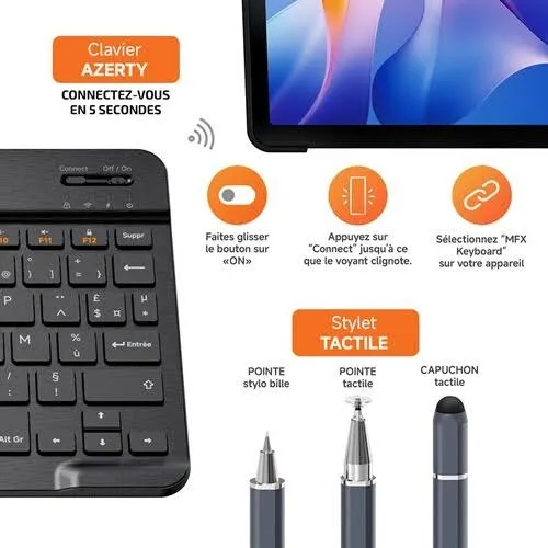 Clavier Bluetooth Gris - vue 4