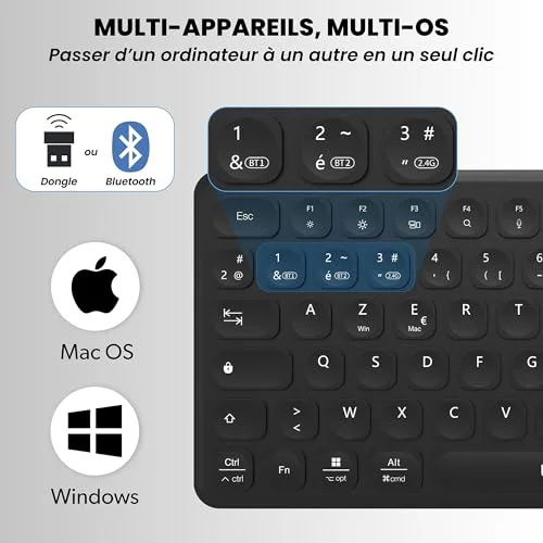 T'nB Clavier Bluetooth MINI AZERTY Rechargeable Ultra fin - vue 2