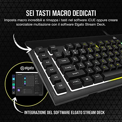 Corsair K55 RGB Pro Noir Filaire AZERTY Membrane - vue 4