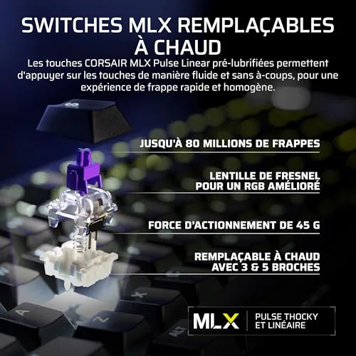 Corsair Galleon 100 SD AZERTY RGB MLX Pulse Filaire - vue 8