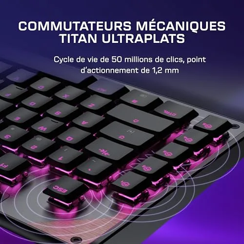 Turtle Beach Command Series KB5 Full-Size Mécanique Low-Profile RGB AZERTY - vue 7
