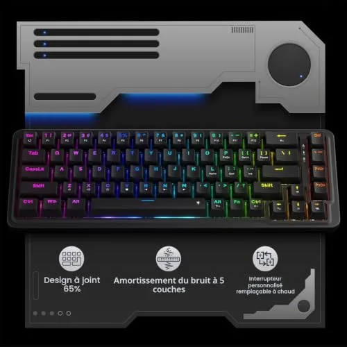 Redragon K709 NOVA HE 68 touches RGB hot-swap - vue 2