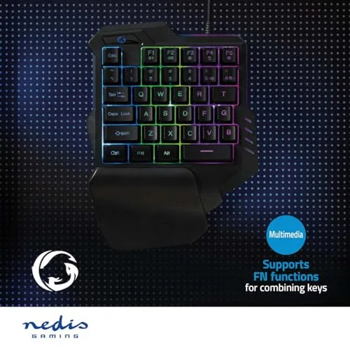 Nedis GKBDS110BK Clavier gaming à une main RGB Membrane - vue 3