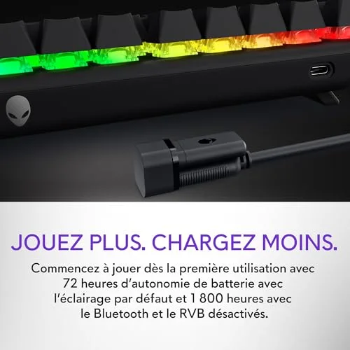 Alienware Pro Wireless Gaming Keyboard RGB Hot-swap - vue 7