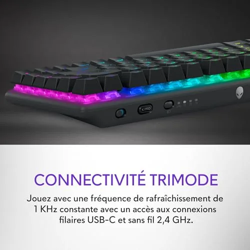 Alienware Pro Wireless Gaming Keyboard RGB Hot-swap - vue 8