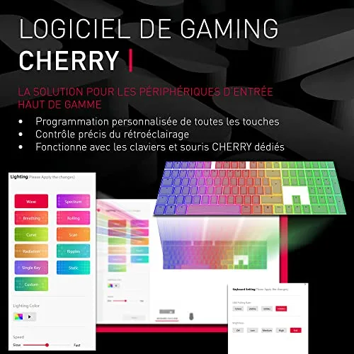Cherry MX 3.0S Wireless RGB QWERTZ MX Brown - vue 7