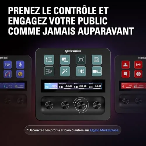 Elgato Stream Deck + Console de mixage 8 touches LCD 4 molettes - vue 3