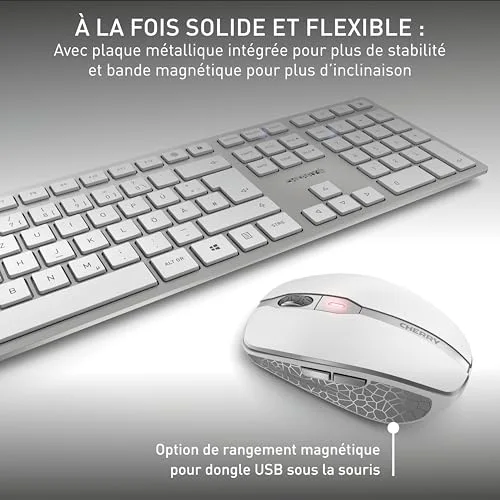 Cherry DW 9100 SLIM Ensemble clavier et souris sans fil Argent - vue 6