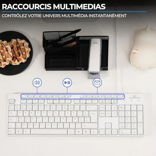 Bluestork Media Office KB-MEDIA-OFF/FR Clavier filaire AZERTY 15 touches multimédias - vue 4