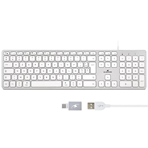 Bluestork KB-MAC-W/FR Clavier Filaire Blanc AZERTY