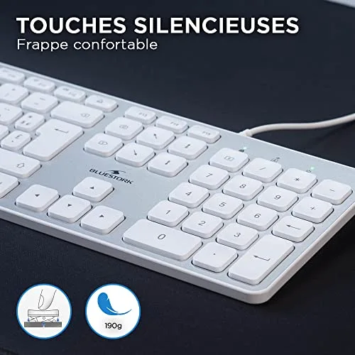 Bluestork KB-MAC-W/FR Clavier Filaire Blanc AZERTY - vue 2