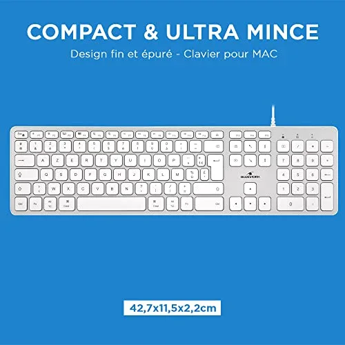 Bluestork KB-MAC-W/FR Clavier Filaire Blanc AZERTY - vue 7
