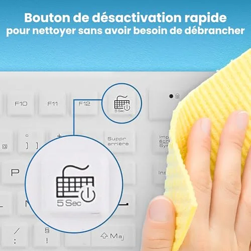 T'nB Clavier Filaire Médical IP68 AZERTY Rétroéclairé - vue 5