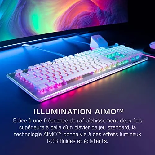 ROCCAT Vulcan II Max Clavier Optique Full-size AZERTY Blanc - vue 6