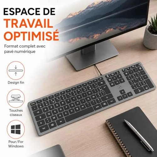 Mobility Lab Slim Space Grey AZERTY Filaire Métal - vue 8