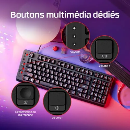 HyperX Eve 1800 Membrane AZERTY RGB 10 zones - vue 4