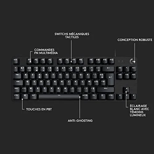 Logitech G G413 TKL SE Mécanique Tactile AZERTY Rétroéclairage Blanc - vue 6
