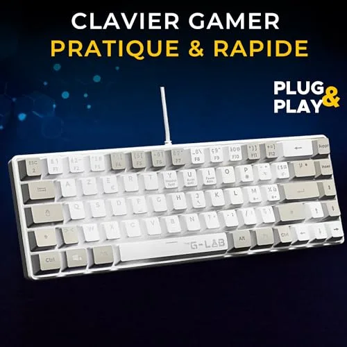 THE G-LAB Keyz Hydrogen Blanc/Gris 60% AZERTY Membrane RGB - vue 2