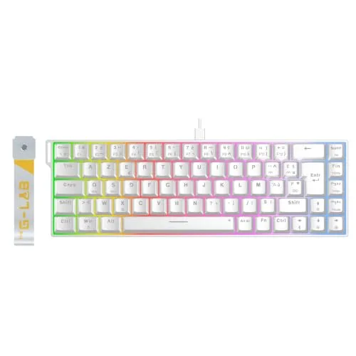 THE G-LAB Keyz Titanium HE Blanc AZERTY 65% RGB