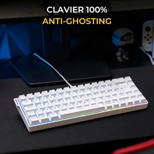 THE G-LAB Keyz Titanium HE Blanc AZERTY 65% RGB - vue 9