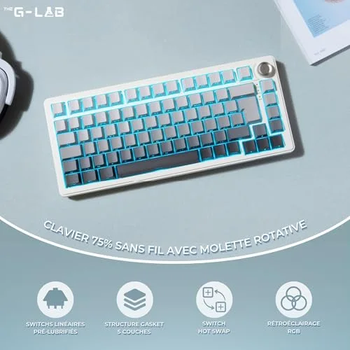 The G-Lab Keyz Elite 300 TKL 75% Sans fil triple mode RGB - vue 3