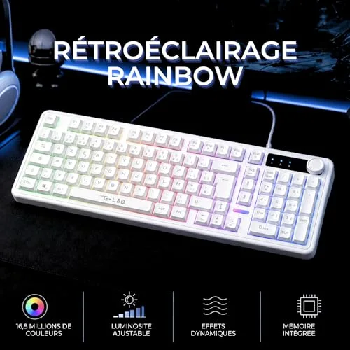 THE G-LAB Keyz Caesium Membrane RGB AZERTY Silencieux - vue 6