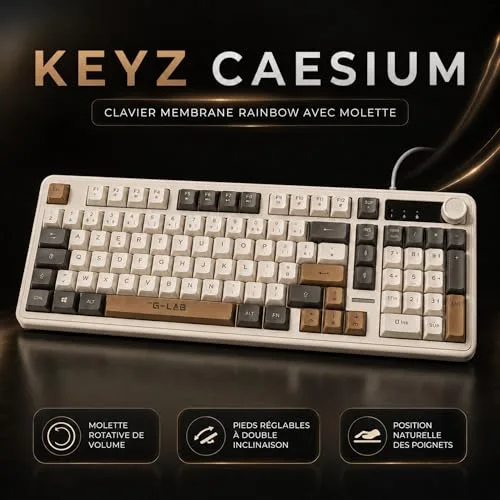 THE G-LAB KEYZ CAESIUM Membrane Silencieux RGB AZERTY - vue 2