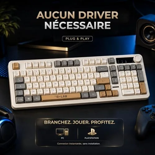 THE G-LAB KEYZ CAESIUM Membrane Silencieux RGB AZERTY - vue 6