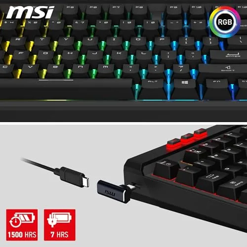 MSI STRIKE PRO Wireless Clavier Mécanique Sans Fil RGB Hot-Swap - vue 4