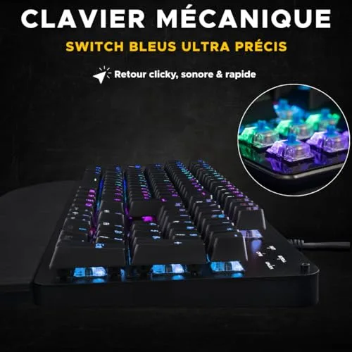 The G-Lab Keyz Carbon E Mécanique Switch Bleu AZERTY - vue 2