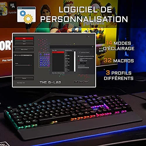 The G-Lab KEYZ RUBIDIUM Mécanique Switch Rouge RGB AZERTY - vue 5