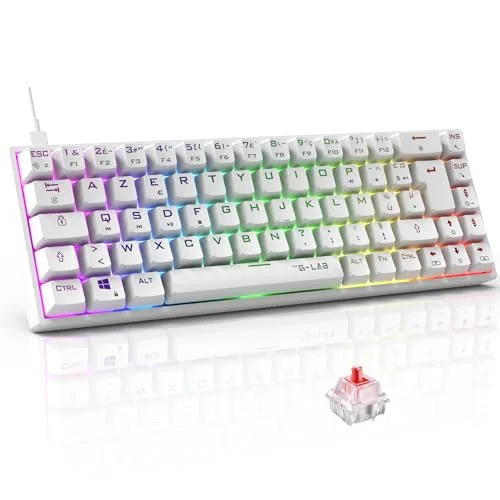 The G-Lab KEYZ TITAN Blanc Switch Rouge RGB