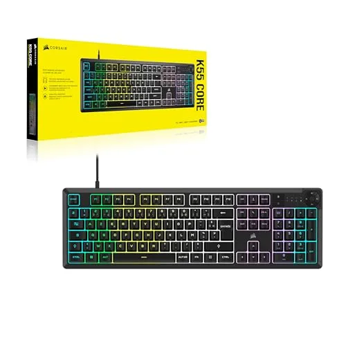 Corsair K55 Core RGB Membrane Full-size RGB 10 zones - vue 7