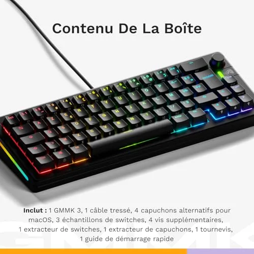 Glorious GMMK 3 Compact 65% AZERTY Hot-Swap RGB - vue 7