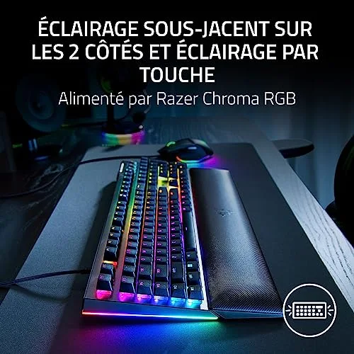 Razer BlackWidow V4 Pro Switches verts - vue 3