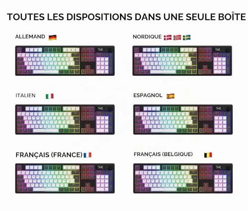 HATOR Skyfall 100 Pro Wireless clavier gaming silencieux RGB - vue 9