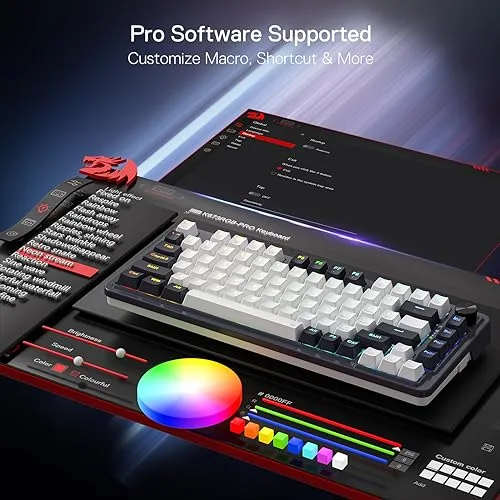 Redragon K673 PRO 75% RGB Red Switches - vue 9