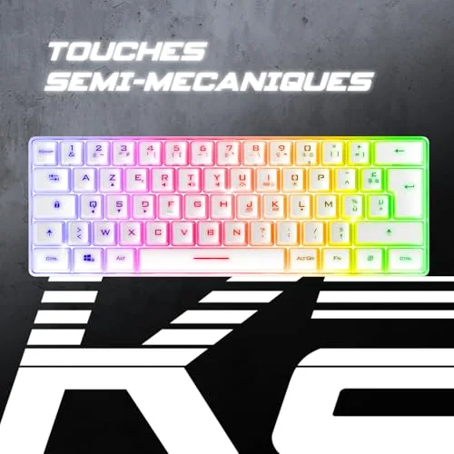 Spirit of Gamer PRO-K2 ARTIC Semi-mécanique RGB AZERTY 60% - vue 4