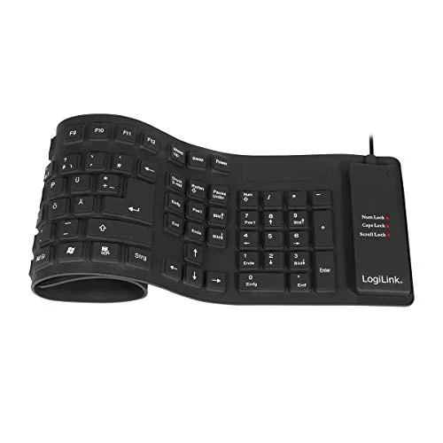 Clavier - LogiLink - Flexible Waterproof - PS/2 USB - QWERTZ Allemand - Noir - vue 2