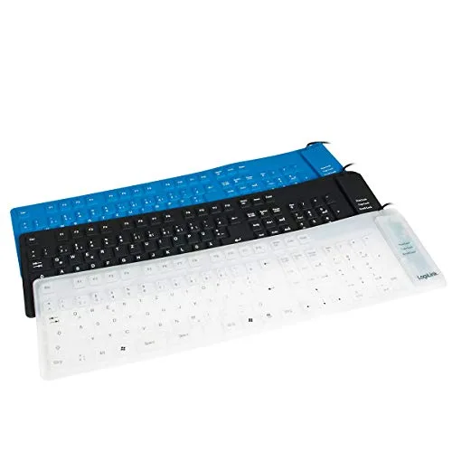 Clavier - LogiLink - Flexible Waterproof - PS/2 USB - QWERTZ Allemand - Noir - vue 7