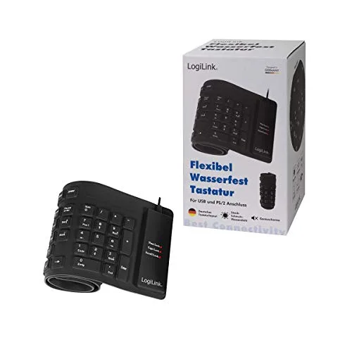 Clavier - LogiLink - Flexible Waterproof - PS/2 USB - QWERTZ Allemand - Noir - vue 9