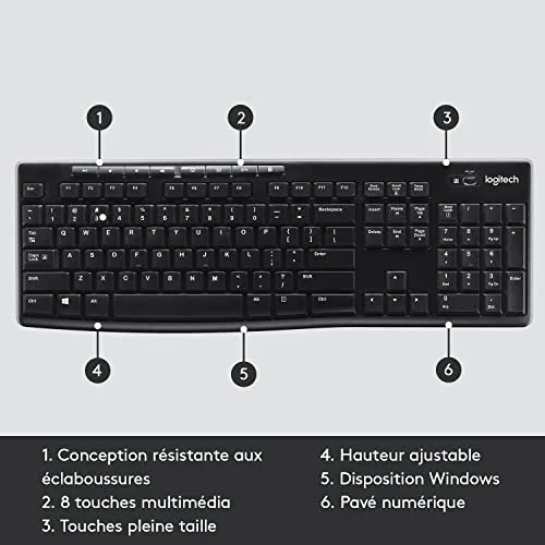 Logitech K270 Clavier sans fil AZERTY Membrane - vue 7