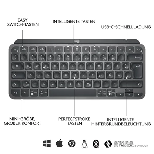 Logitech MX Keys Mini Sans fil Rétroéclairé AZERTY - vue 7